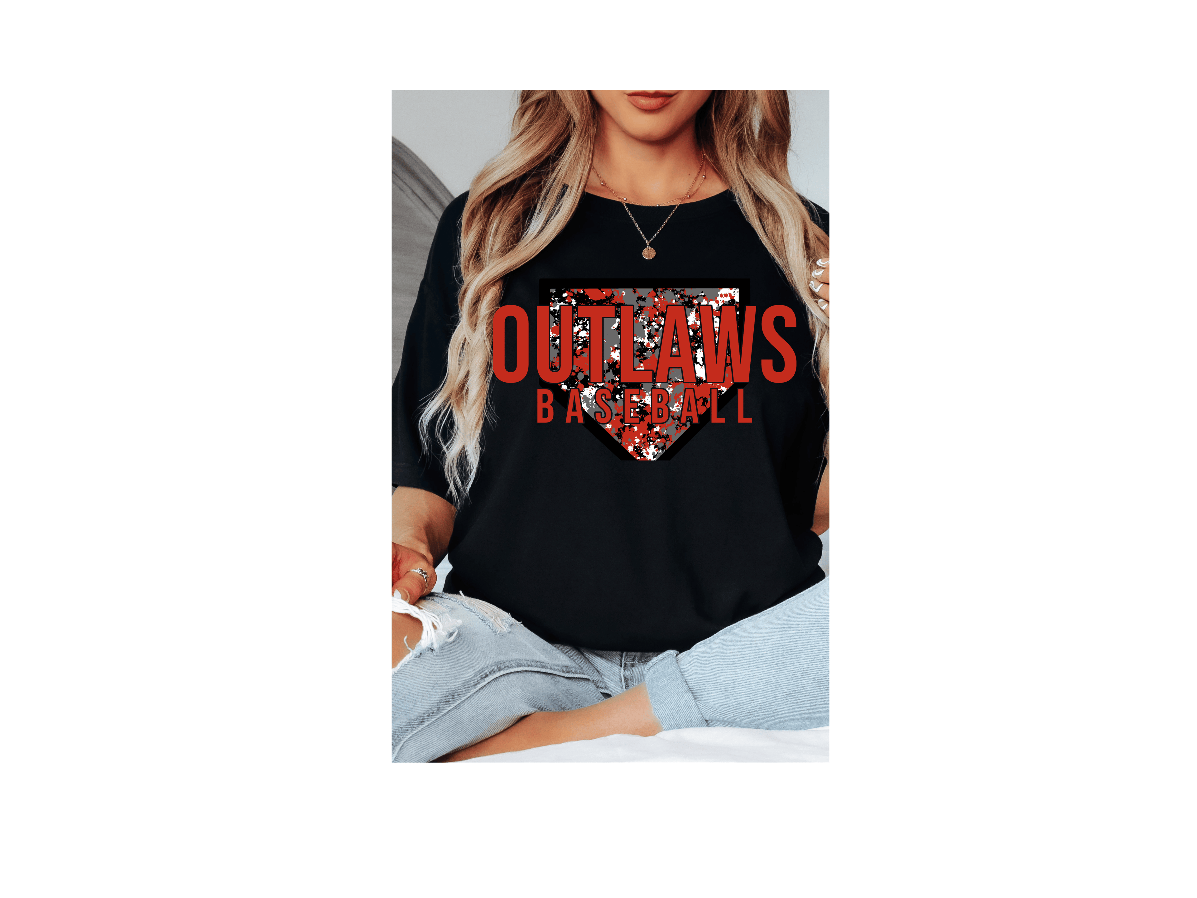 Red, Black, Grey Home Plate (Front Only)